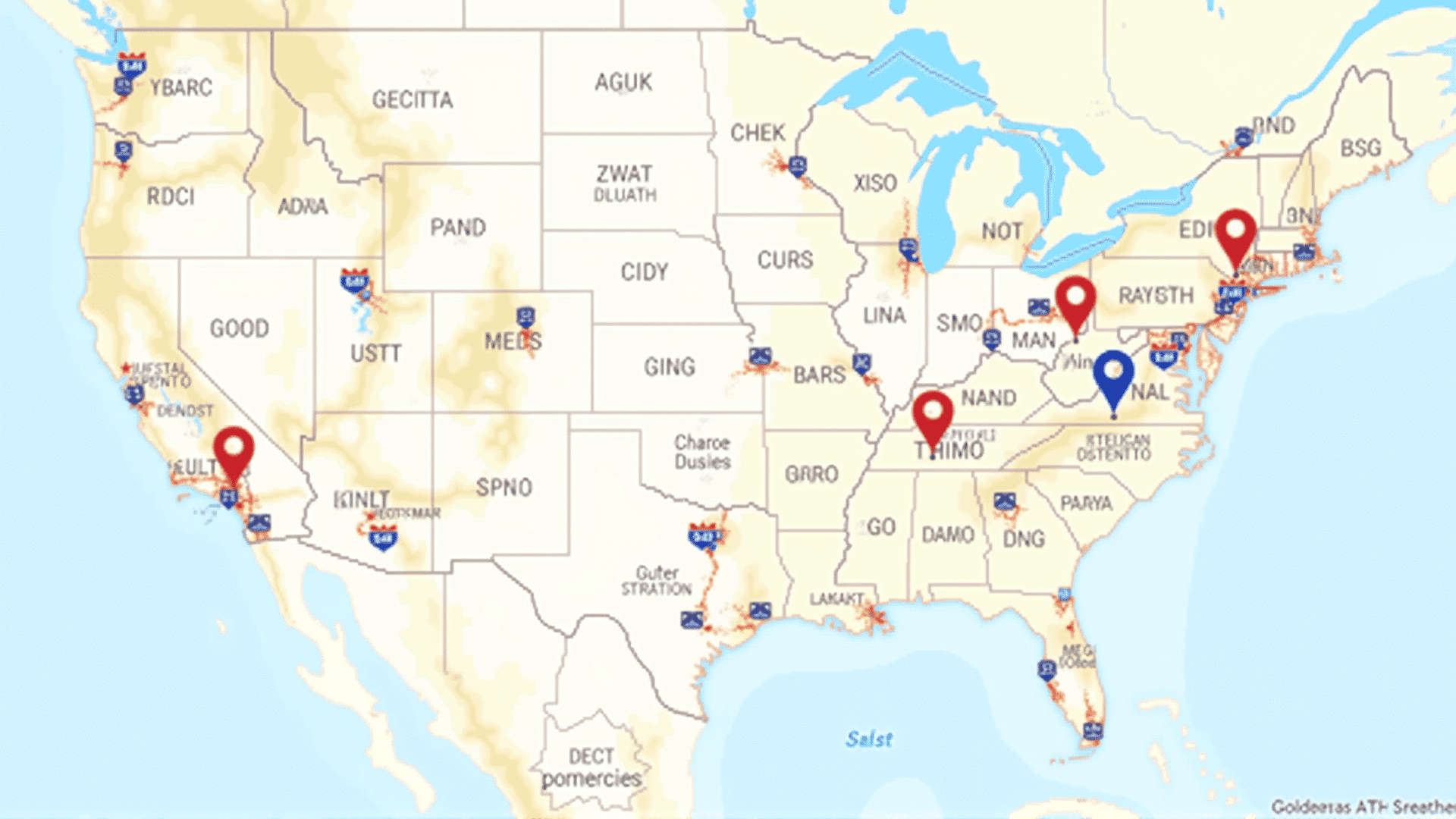 Credit Union Locations Map